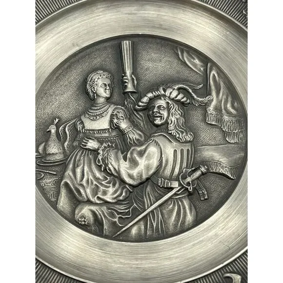 Vintage German WMF Zinn Ges. Gesch 4 3/8" Pewter Plate Rembrandt 1606-1669 - Picture 2 of 6